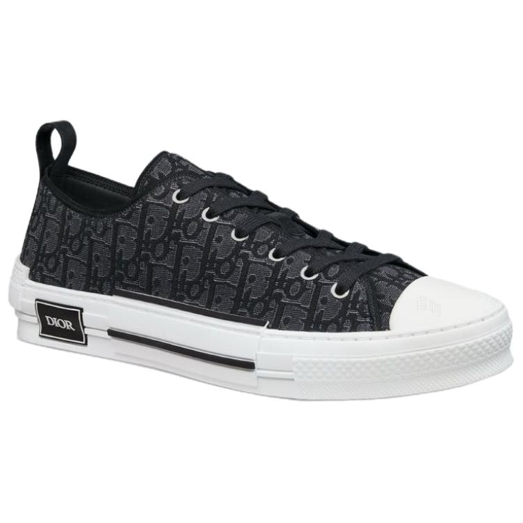 Мужские кеды Dior B23 League Oblique (серебристо-черные) — фото 3