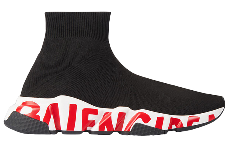 Женские кроссовки Balenciaga Speed (черно-красные) — фото 2