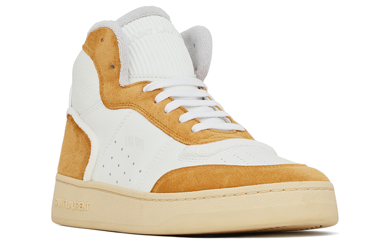 Женские кроссовки SAINT LAURENT SL/80 (бело-коричневые) — фото 2