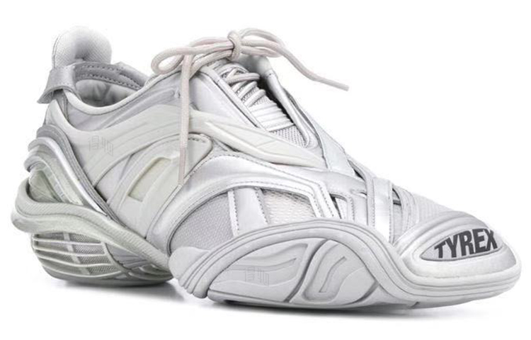 Мужские кроссовки Balenciaga Tyrex (серебристо-белые) — фото 3