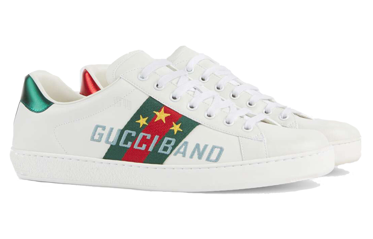 Мужские кеды Gucci Ace Band (белые) — фото 2
