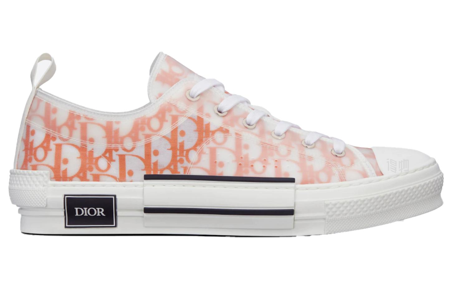 Мужские кеды Dior B23 Low (бело-оранжевые) — фото 2