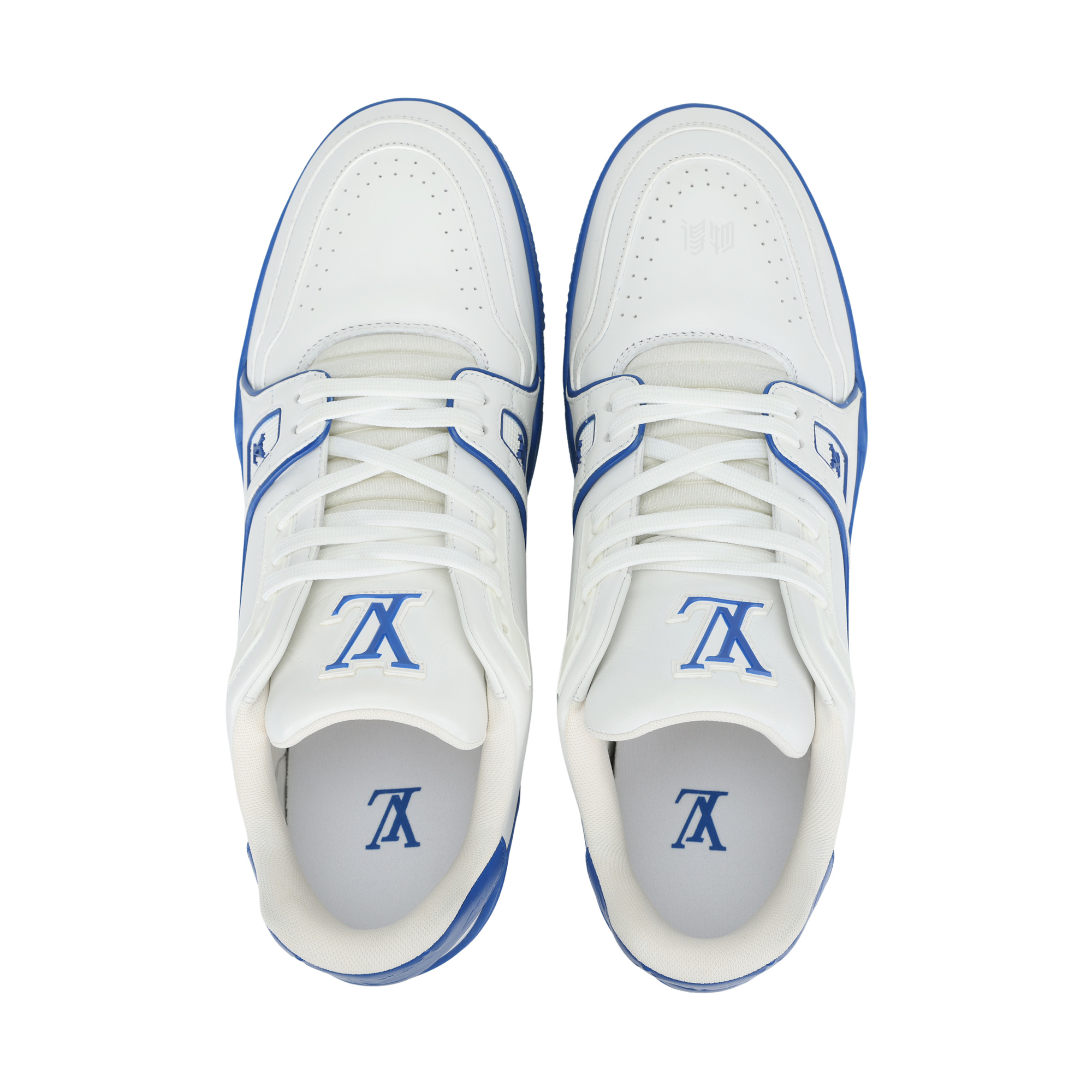 Мужские кроссовки Louis Vuitton LOUIS VUITTON Trainer (бело-синие) — фото 3