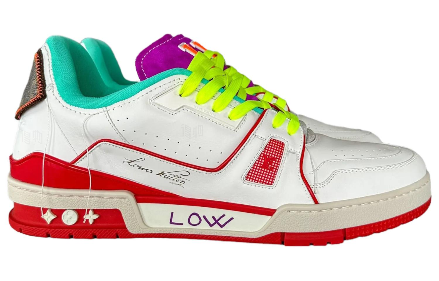 Мужские кеды Louis Vuitton LOUIS VUITTON Trainer (бело-красно-зеленые) — фото 2