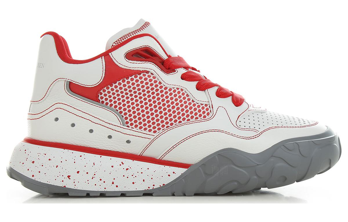 Мужские кроссовки Alexander McQueen Court Trainer (бело-красный) — фото 2