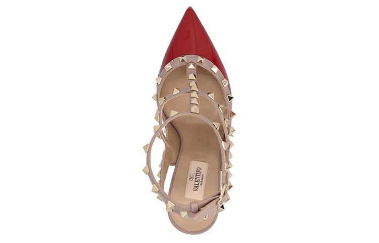 Женские туфли Valentino Rockstud (красные) — фото 4