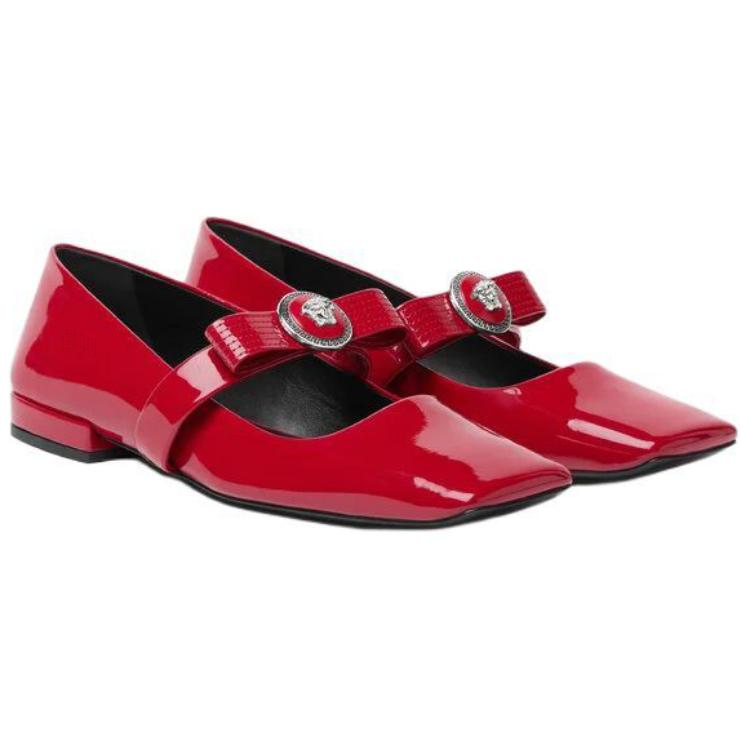 Женские лоферы Versace Gianni Ribbon (красные) — фото 3