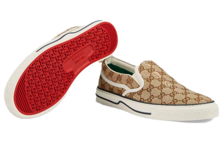 Мужские кеды Gucci Tennis 1977 (коричнево-желтые) — фото 5
