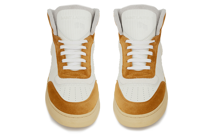 Женские кроссовки SAINT LAURENT SL/80 (бело-коричневые) — фото 3