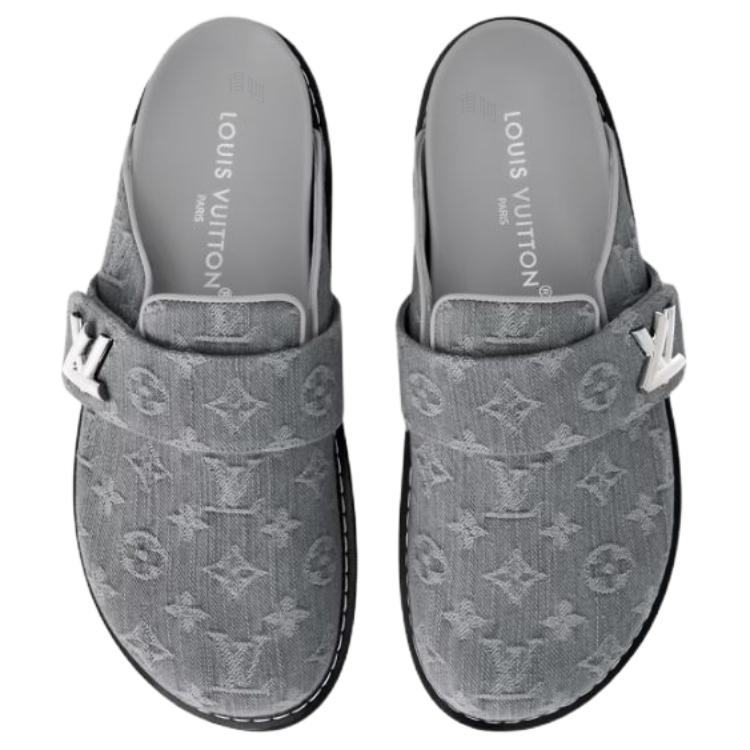 Женские сабо Louis Vuitton Cosy comfort (серый) — фото 3