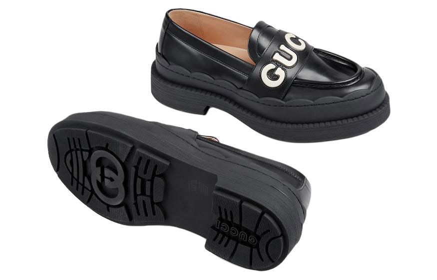 Женские лоферы Gucci (черные) — фото 6