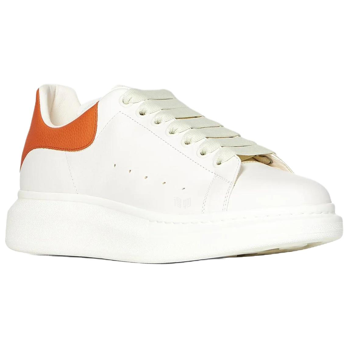 Мужские кеды Alexander McQueen Oversized Sneaker (бело-оранжевые) — фото 3