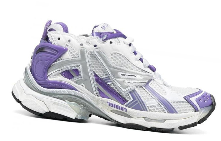 Женские кроссовки Balenciaga Runner (бело-фиолетовые) — фото 3