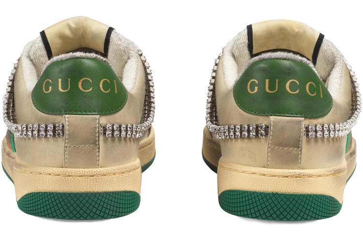 Женские кеды Gucci Screener (желтые) — фото 4