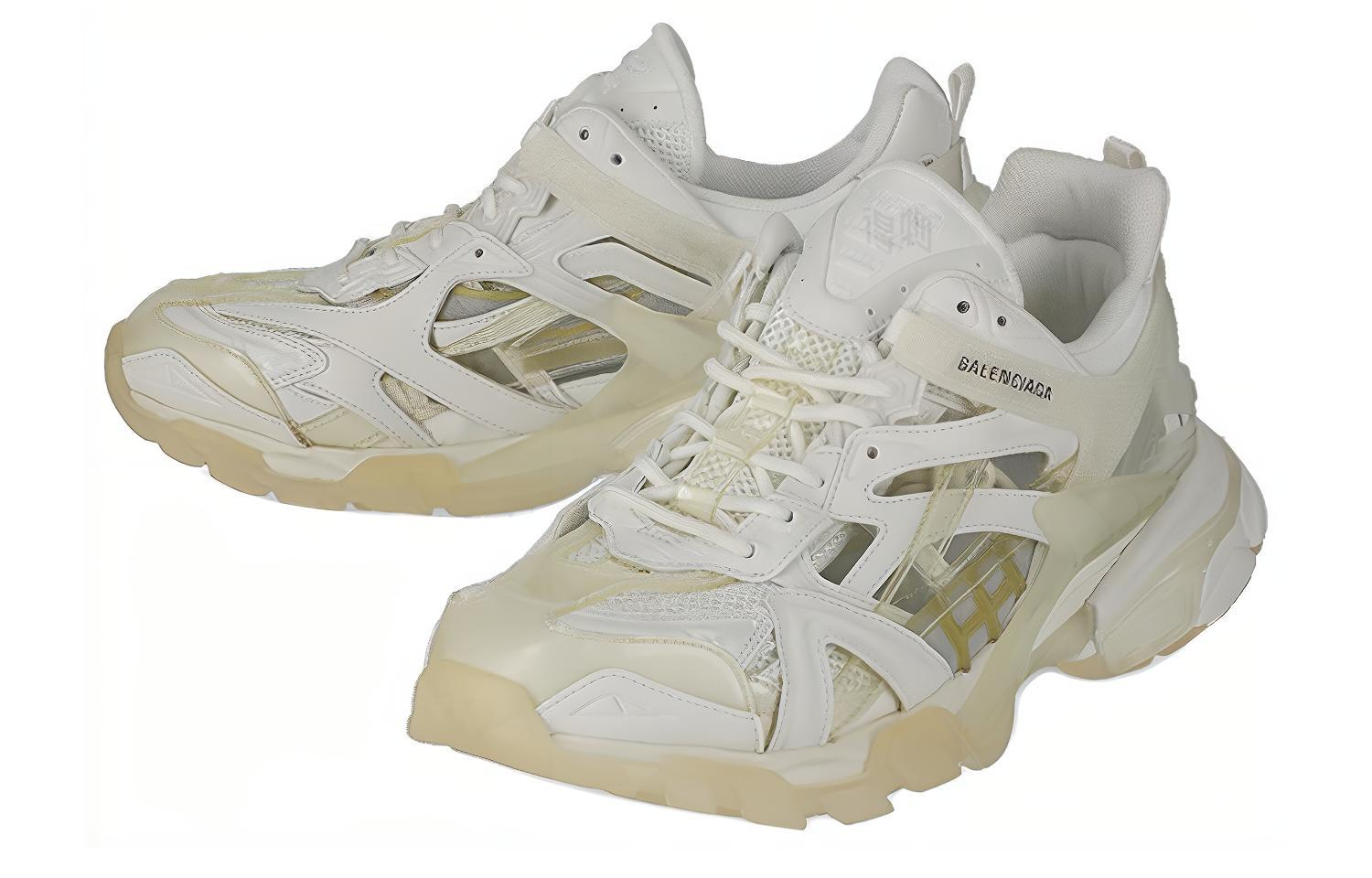Мужские кроссовки Balenciaga Track 2.0 (белые с эффектом потертости) — фото 2