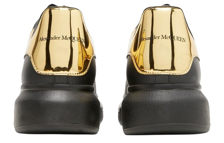 Мужские кеды Alexander McQueen Oversized Sneaker (черно-золотые) — фото 4