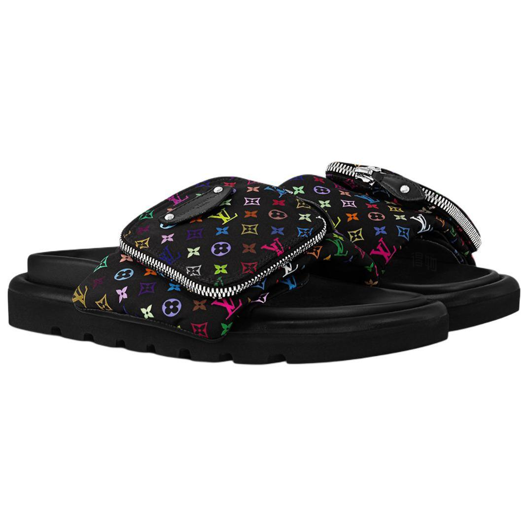 Женские шлепанцы Louis Vuitton LOUIS VUITTON × /Takashi Murakami Pool Pillow Comfort (черная) — фото 3