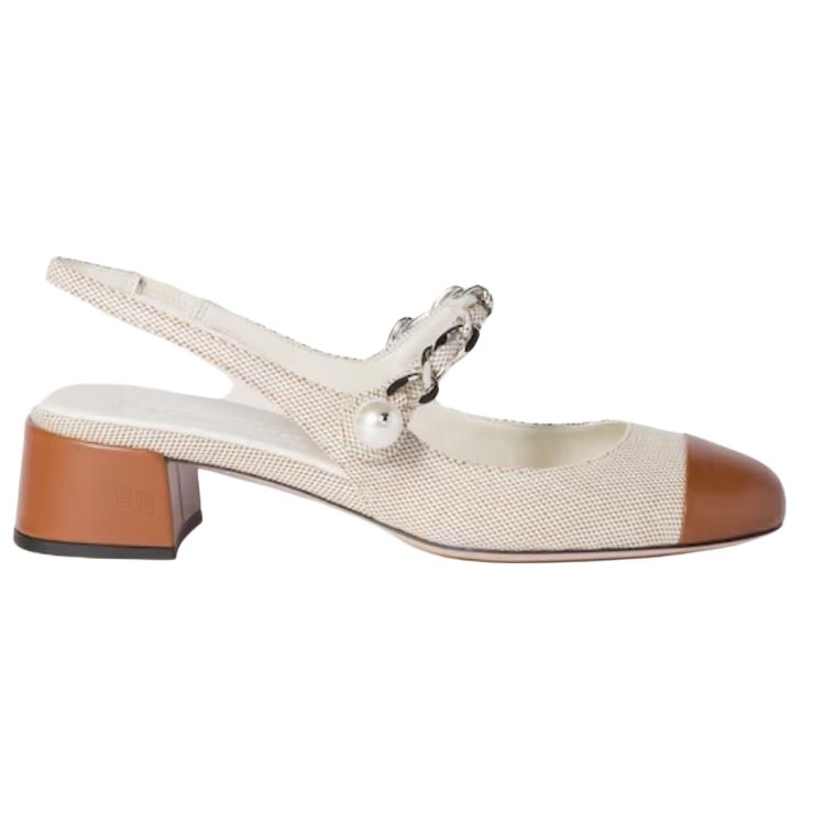 Женские туфли MIU MIU 3.5cm (бежевые) — фото 2