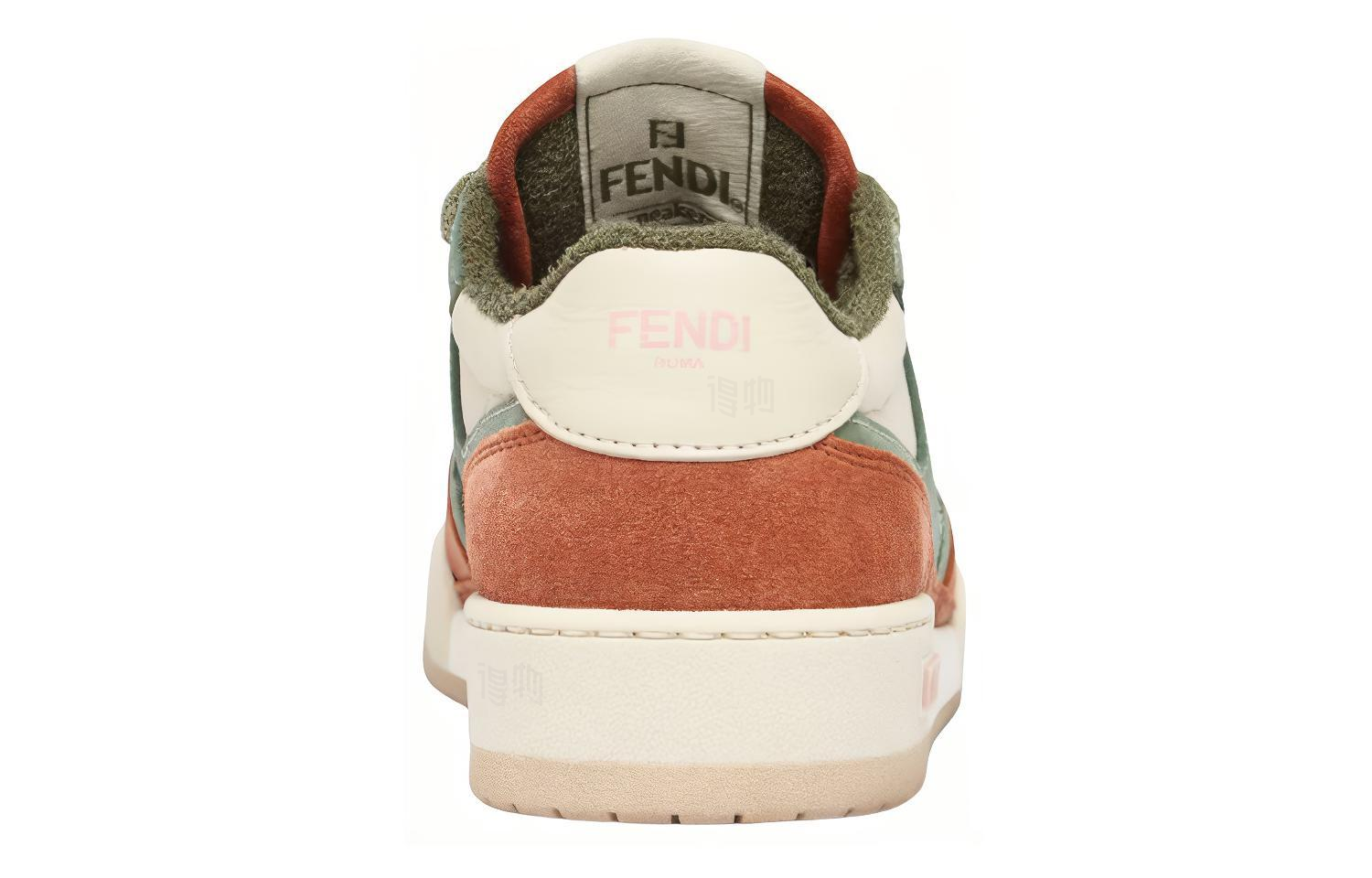 Женские кеды Fendi Match (оранжево-зеленые) — фото 5