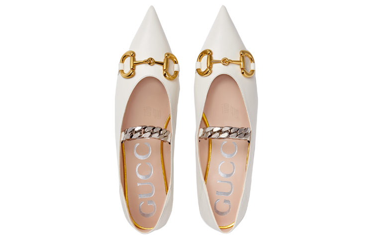 Женские туфли Gucci Horsebit (белые) — фото 3