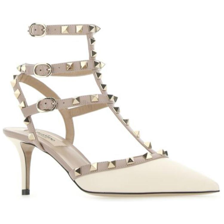 Женские туфли Valentino Rockstud (белые) — фото 3