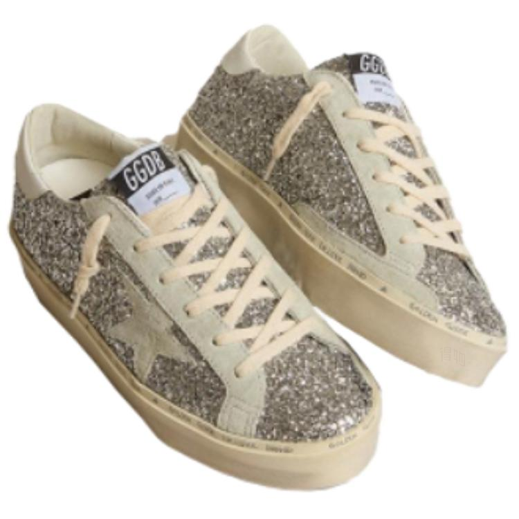 Женские кеды Golden Goose Hi Star (серебристые) — фото 3