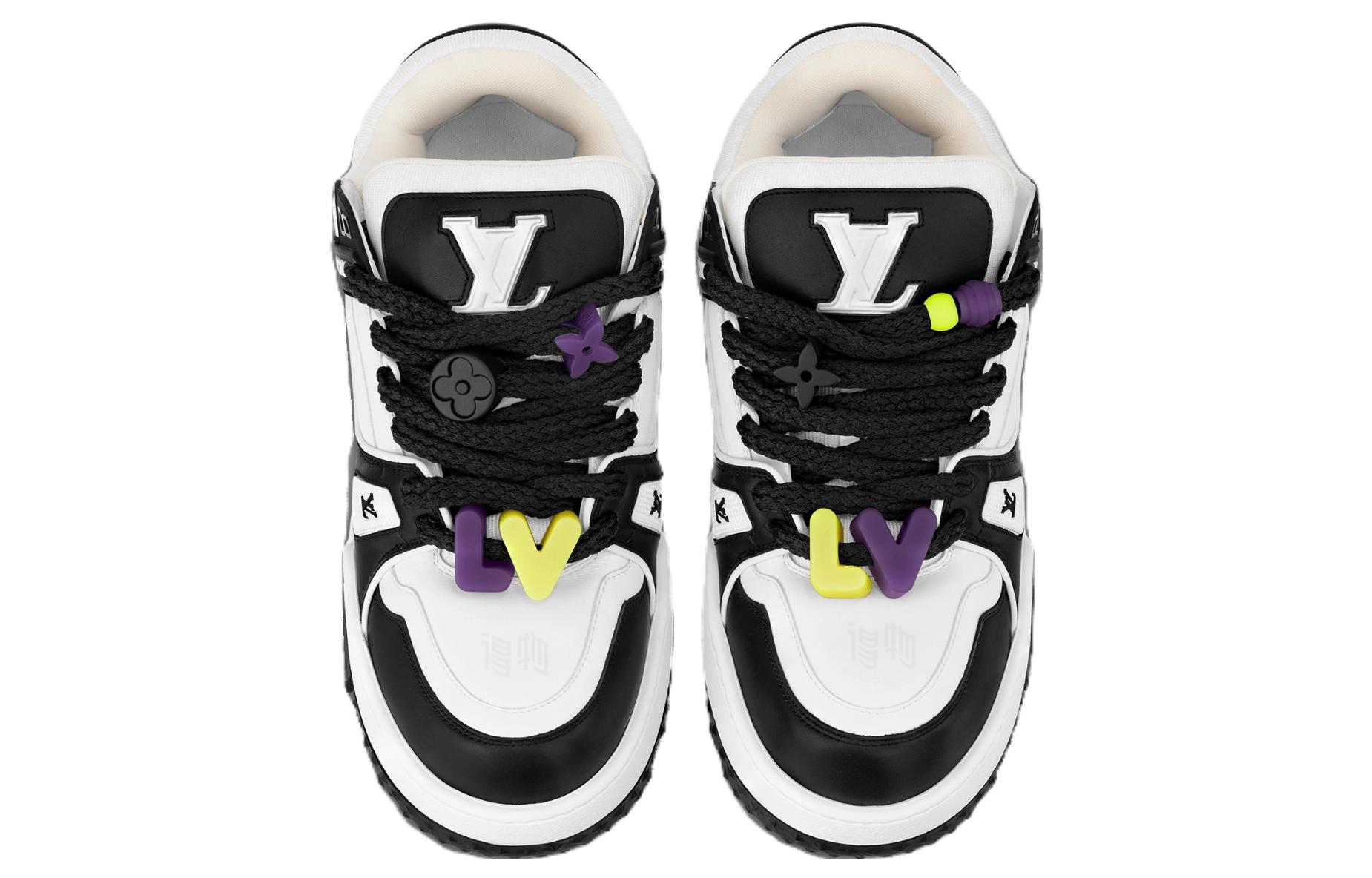 Кроссовки Louis Vuitton Trainer Maxi (бело-черные) — фото 3