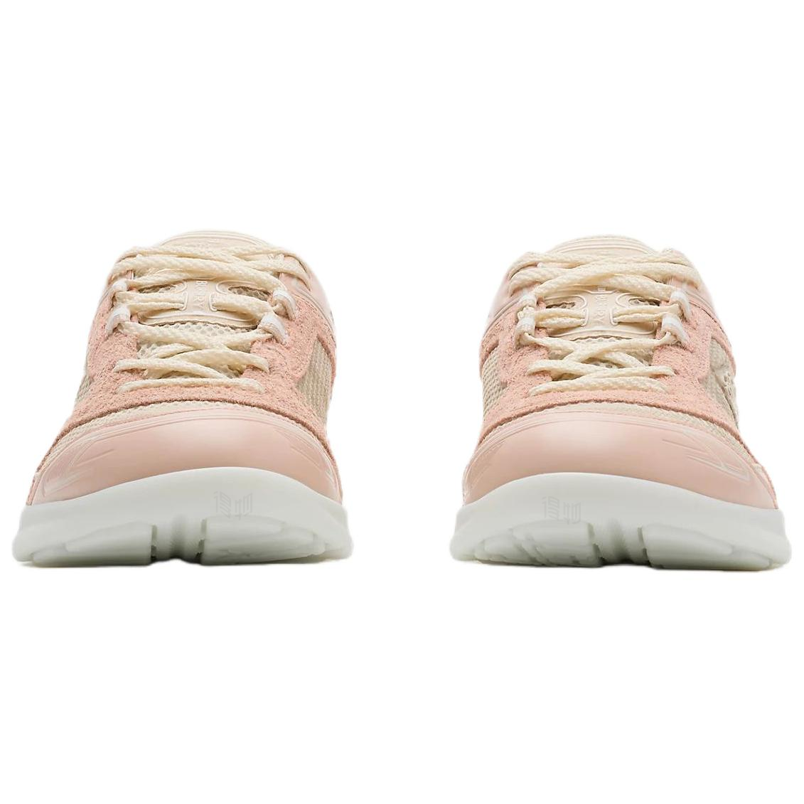 Женские кроссовки Burberry Check Matrix Sport (бежево-розовые) — фото 3