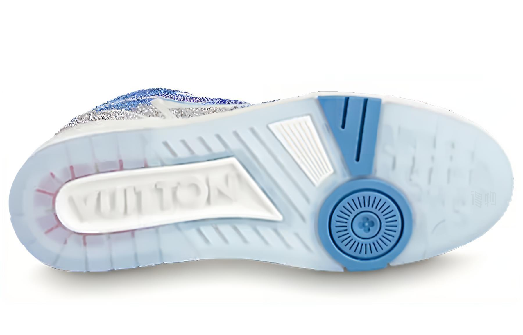 Мужские кроссовки Louis Vuitton Trainer (бело-синие) — фото 5