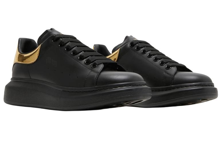 Мужские кеды Alexander McQueen Oversized Sneaker (черно-золотые) — фото 3