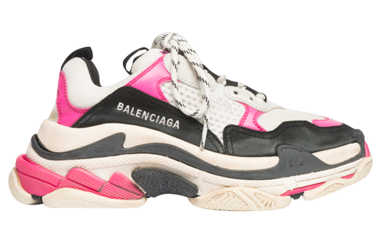Кроссовки Balenciaga Triple S (черно-бело-розовые) — фото 2
