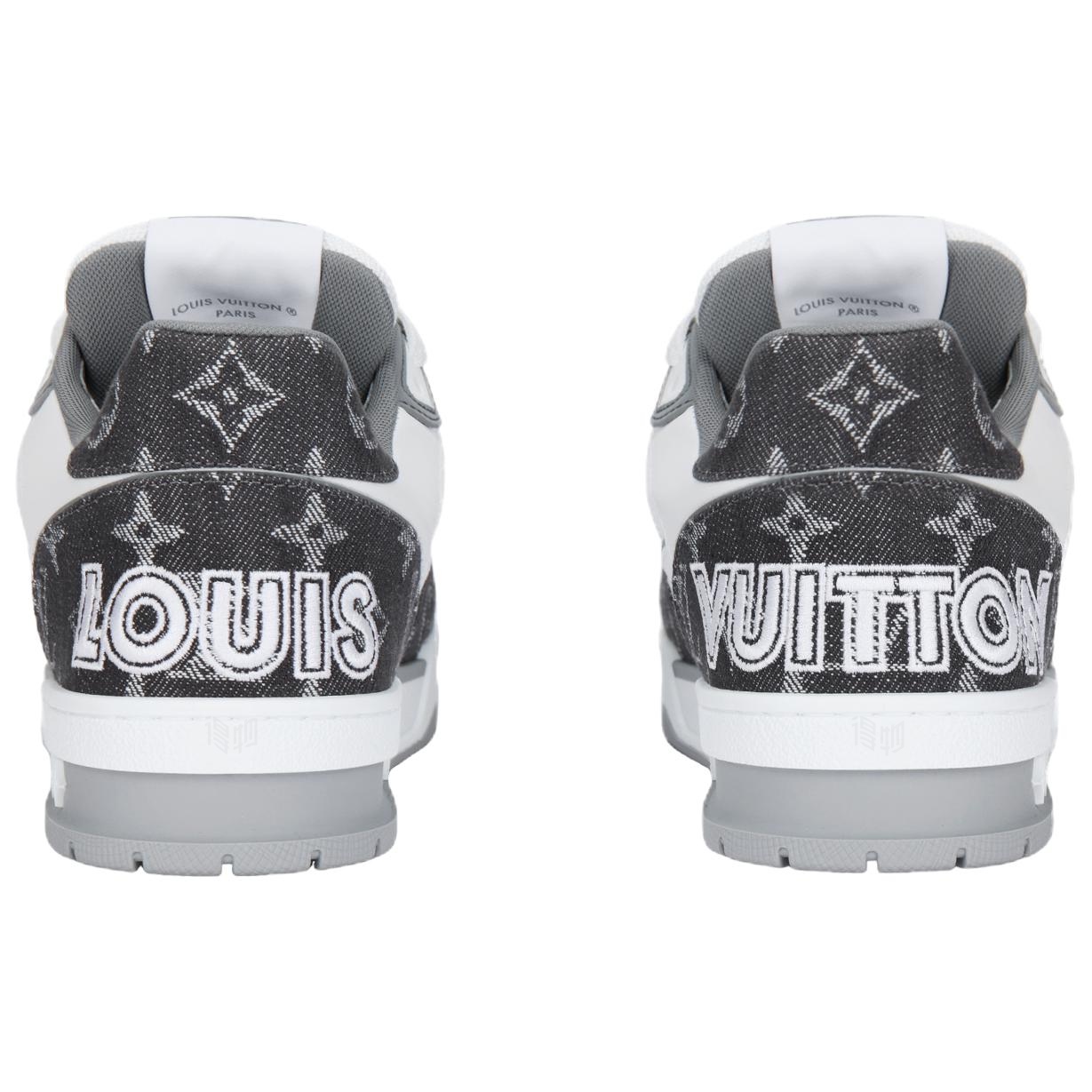 Мужские кроссовки Louis Vuitton Trainer (бело-черные) — фото 4