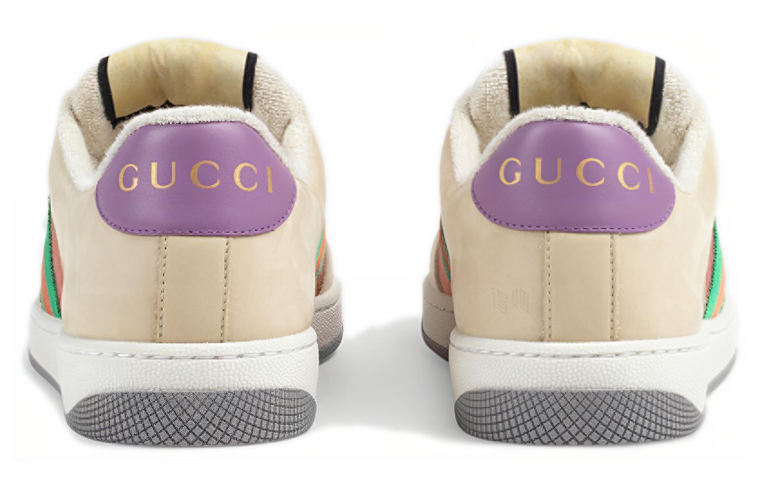 Женские кеды Gucci Screener (серо-белые) — фото 4