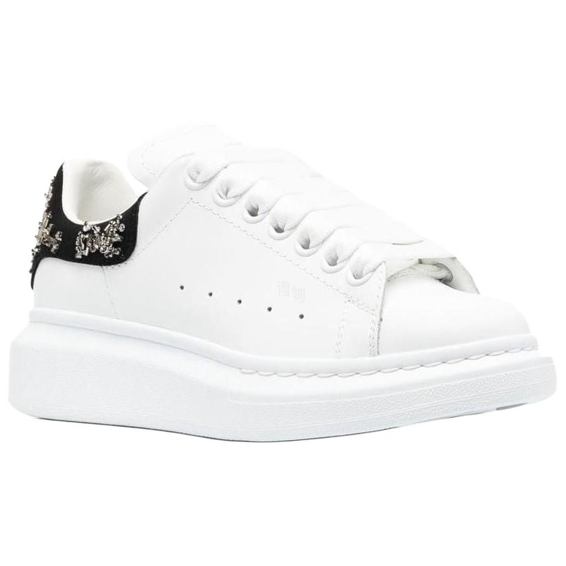 Женские кеды Alexander McQueen Oversized Sneaker (бело-черные) — фото 3