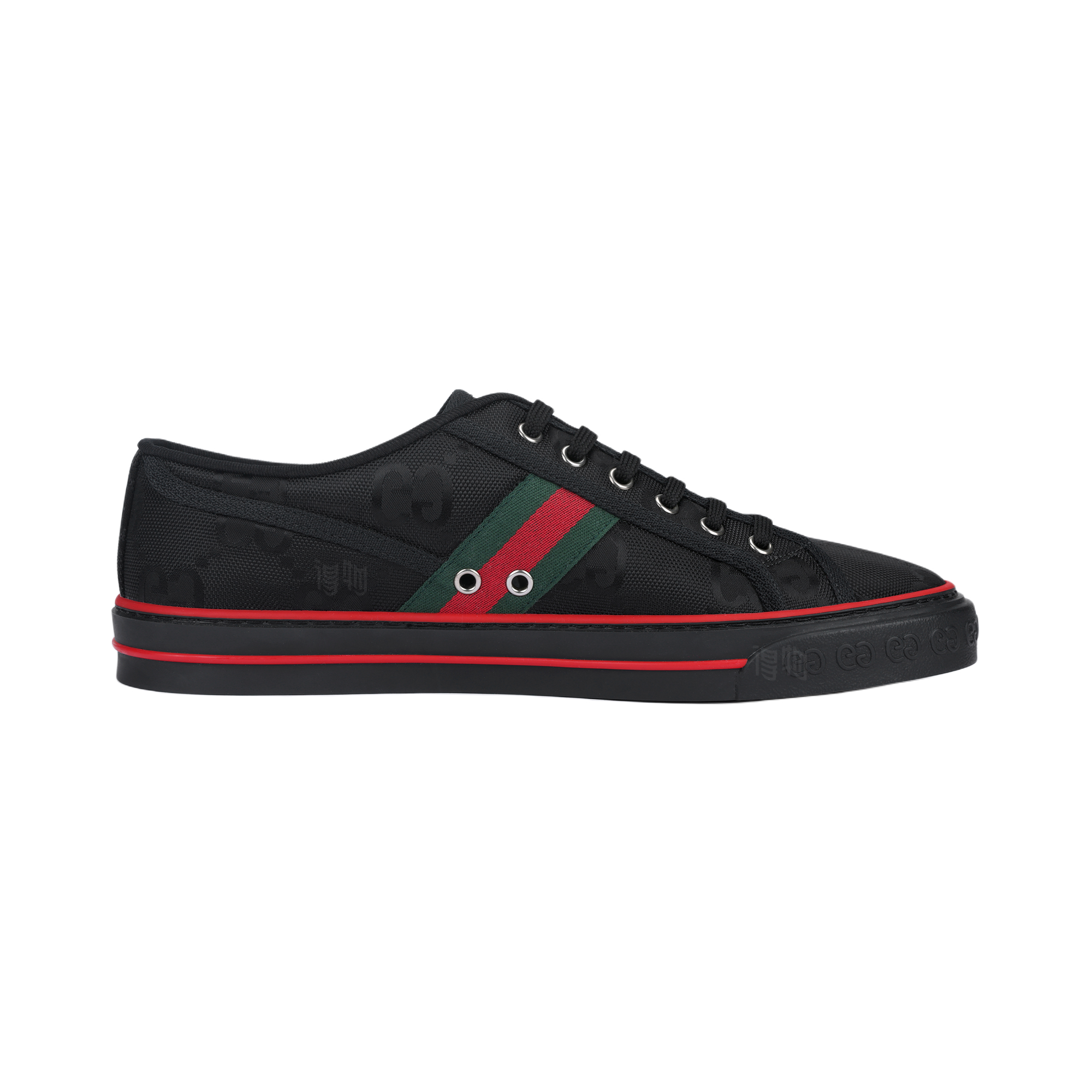 Мужские кеды Gucci Tennis 1977 (черно-красные) — фото 2