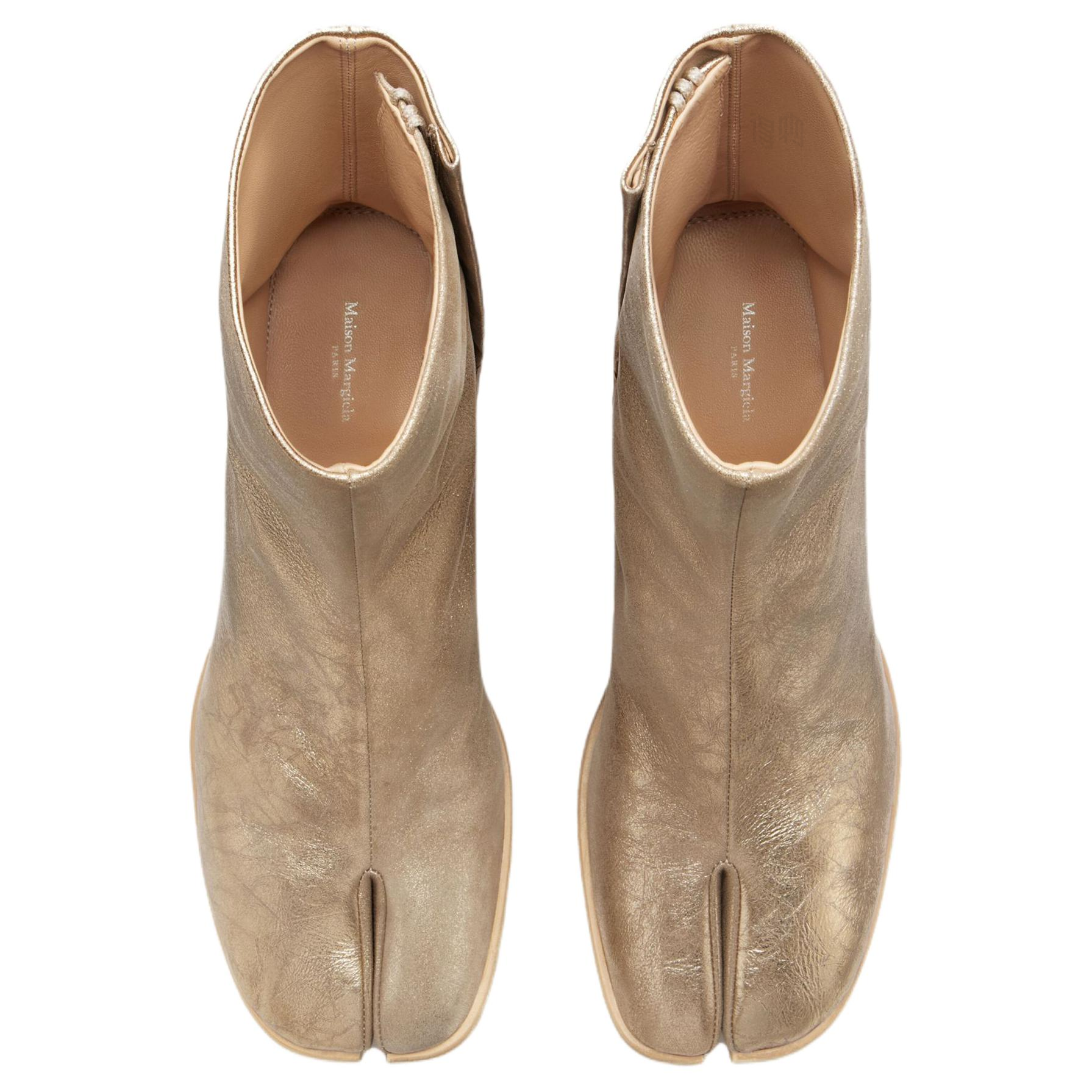 Женские ботильоны Maison Margiela Tabi (золотые) — фото 4