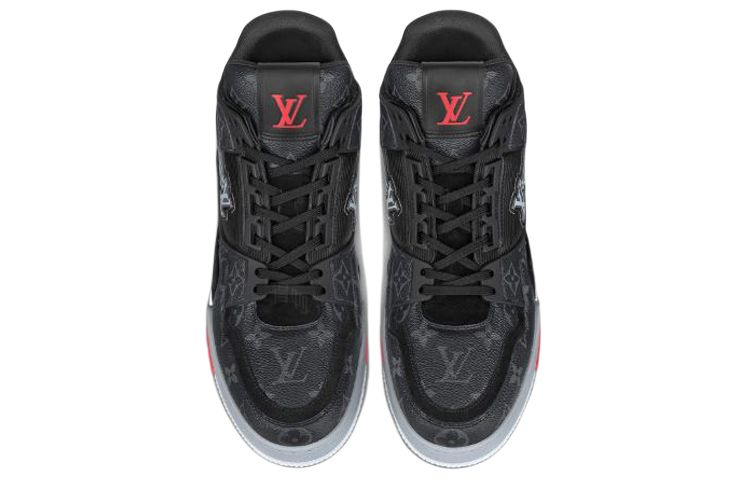 Мужские кроссовки Louis Vuitton Trainer Monogram (черные) — фото 4