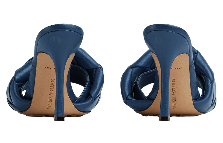 Женские босоножки Bottega Veneta (синие) — фото 4