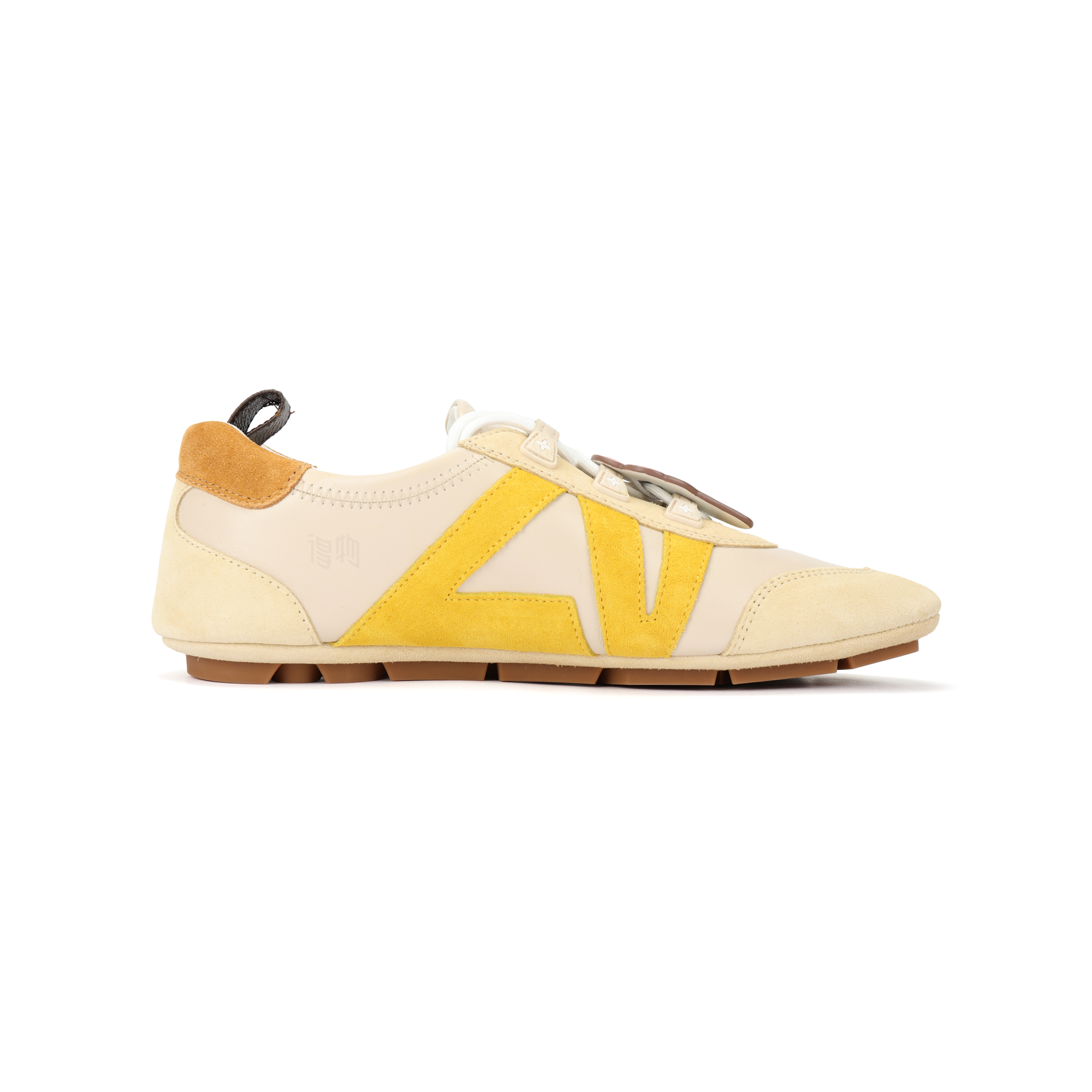 Женские кроссовки Louis Vuitton Sneakerina 100 (бежевые) — фото 2