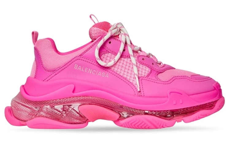Женские кроссовки Balenciaga Triple S (флуоресцентно-розовые) — фото 2