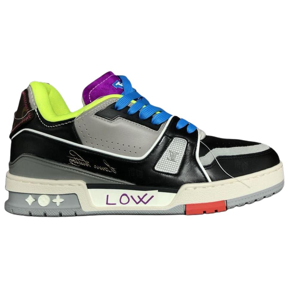 Мужские кеды Louis Vuitton Trainer (черно-серые) — фото 2