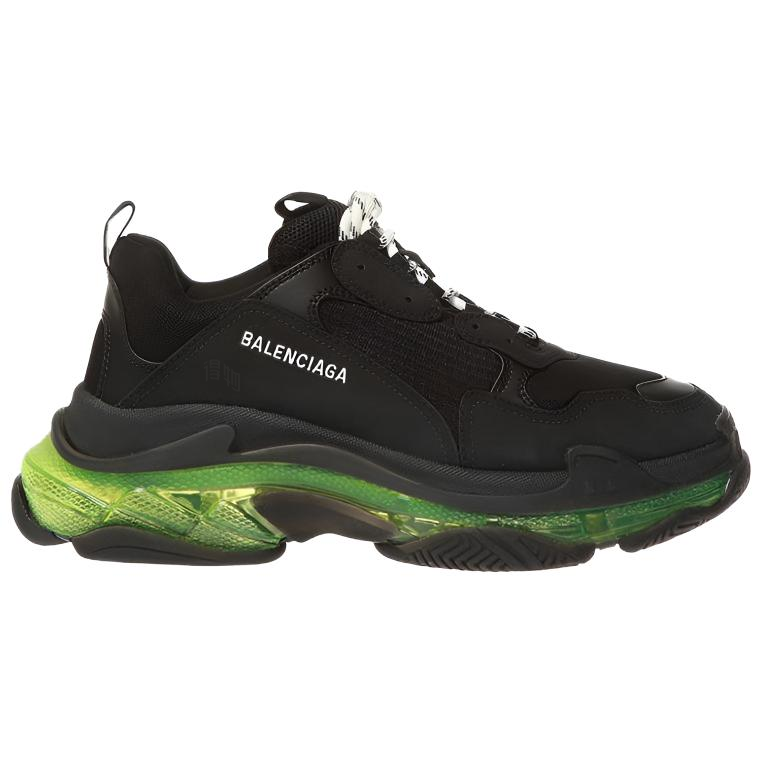 Мужские кроссовки Balenciaga Triple S (черно-зеленые) — фото 2