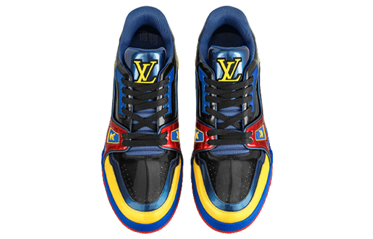 Мужские кроссовки LOUIS VUITTON Trainer (черно-сине-желтые) — фото 3