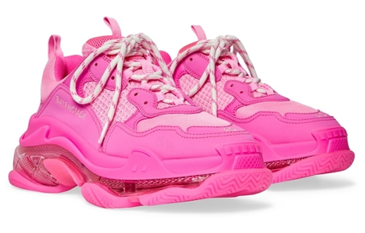 Женские кроссовки Balenciaga Triple S (флуоресцентно-розовые) — фото 3