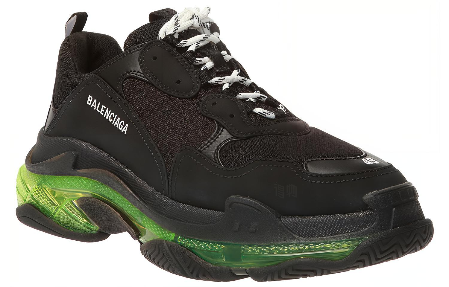 Мужские кроссовки Balenciaga Triple S (черно-зеленые) — фото 3