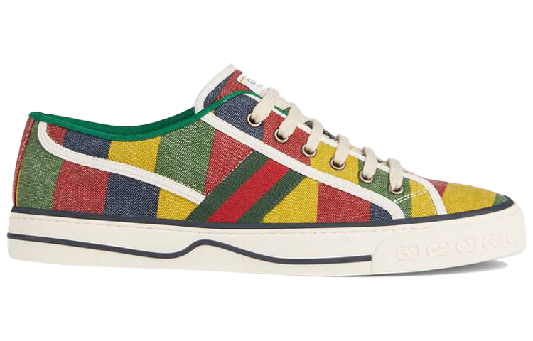 Мужские кеды Gucci Tennis 1977 (красно-зелено-желтый) — фото 2