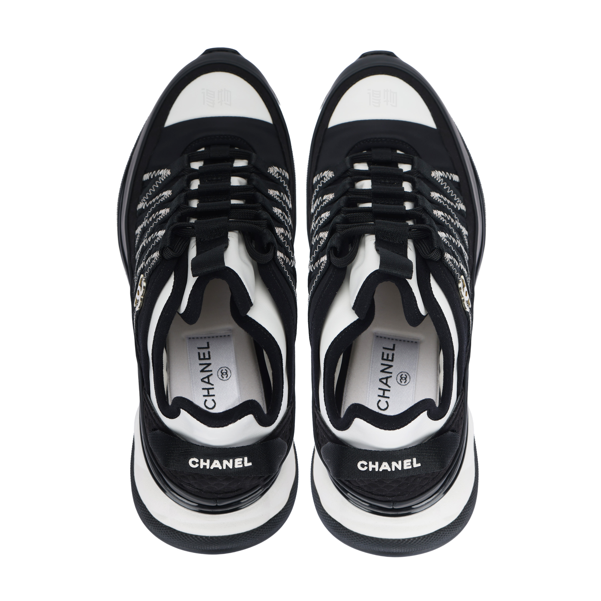 Женские кроссовки Chanel 25c (черные) — фото 3