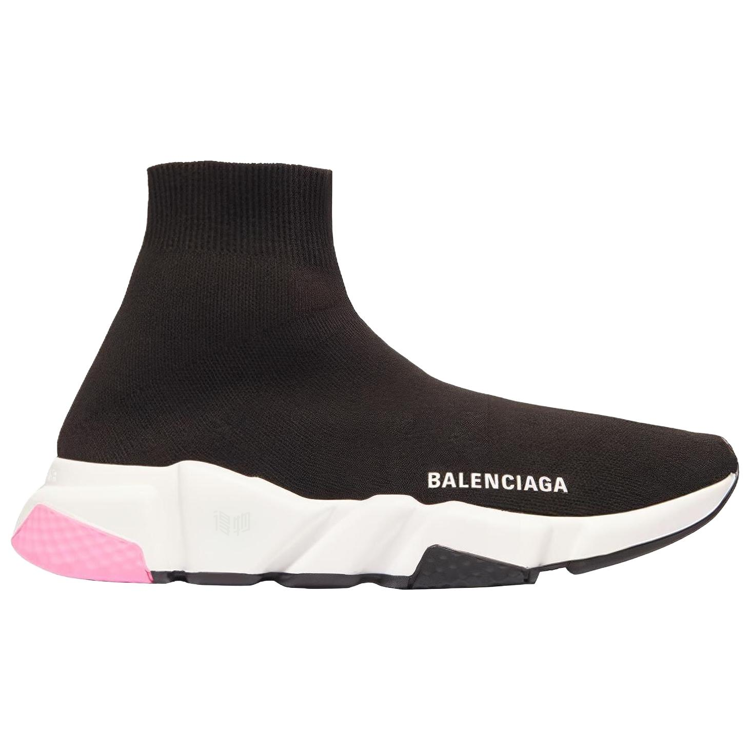 Женские кроссовки Balenciaga Speed (черно-розовые) — фото 2
