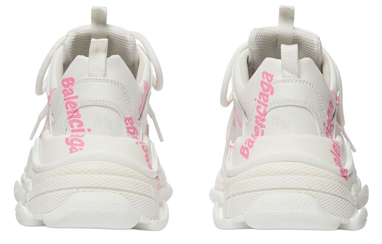 Женские кроссовки Balenciaga Triple S (бело-розовые) — фото 6
