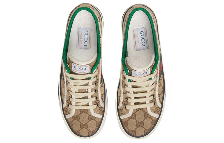 Женские кеды Gucci Tennis 1977 GG (коричневые) — фото 3